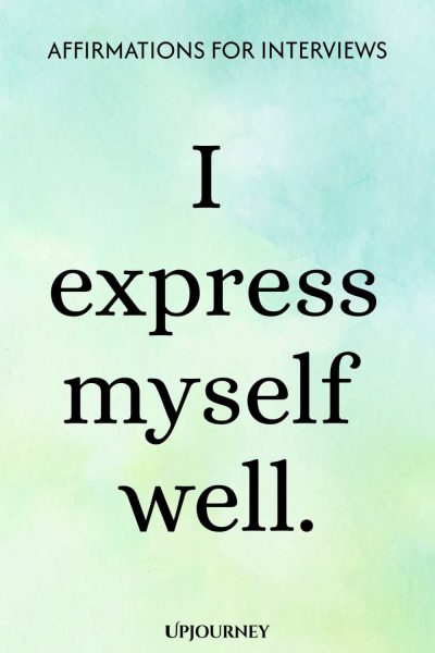 I express myself well.