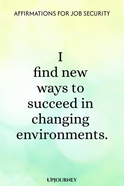 I find new ways to succeed in changing environments.