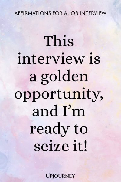 This interview is a golden opportunity, and Iโm ready to seize it!