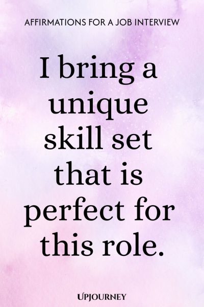 I bring a unique skill set that is perfect for this role.