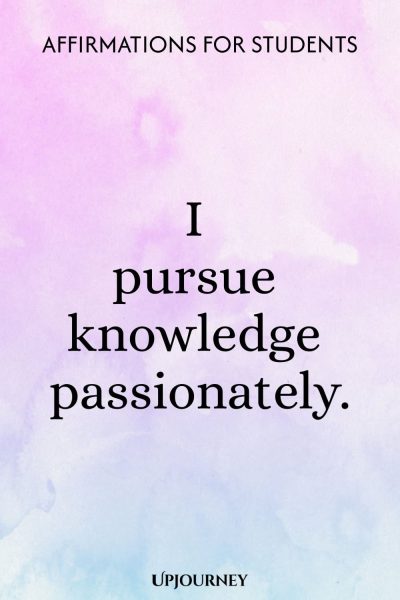 I pursue knowledge passionately.