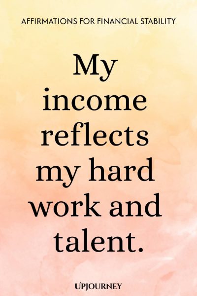 My income reflects my hard work and talent.