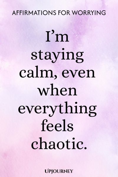 Iโm staying calm, even when everything feels chaotic.