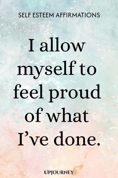 I allow myself to feel proud of what Iโve done.
