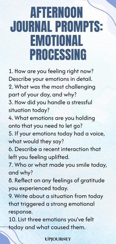Afternoon Journal Prompts: Emotional Processing