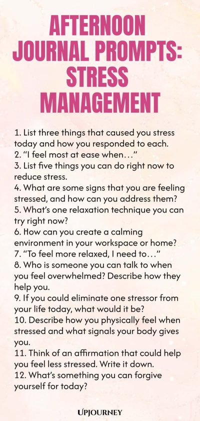 Afternoon Journal Prompts: Stress Management