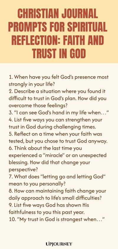 Christian Journal Prompts for Spiritual Reflection: Faith and Trust in God