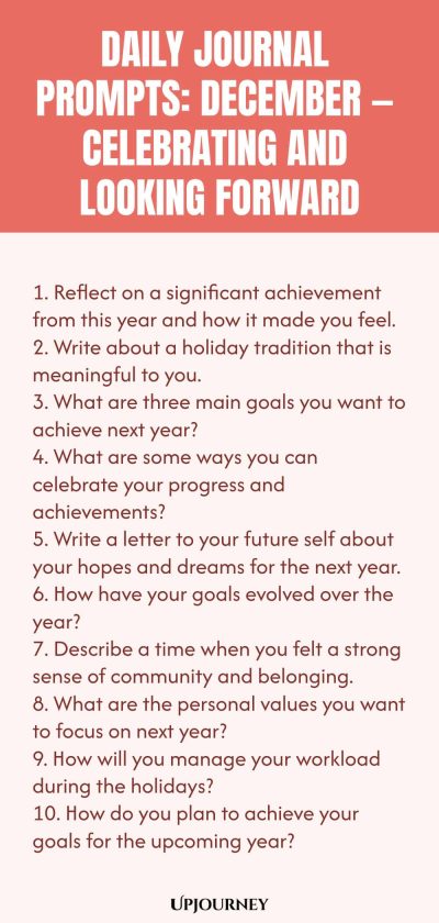 Daily Journal Prompts: December — Celebrating and Looking Forward