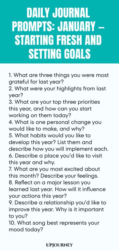 Daily Journal Prompts: January — Starting Fresh and Setting Goals