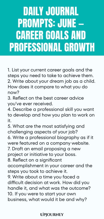 Daily Journal Prompts: June — Career Goals and Professional Growth
