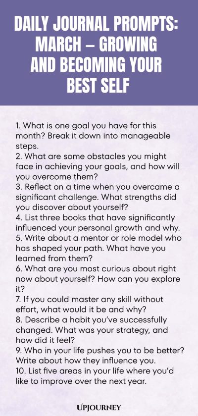 Daily Journal Prompts: March — Growing and Becoming Your Best Self