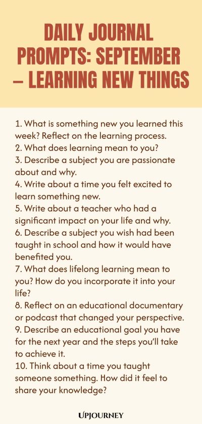 Daily Journal Prompts: September — Learning New Things