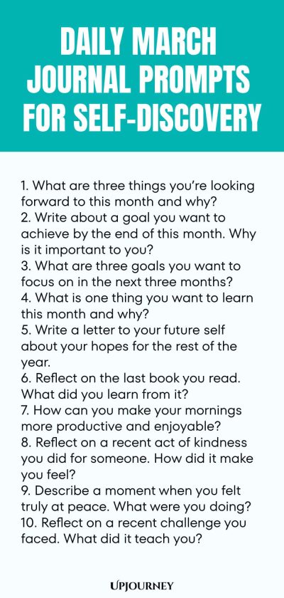 Daily March Journal Prompts for Self-Discovery