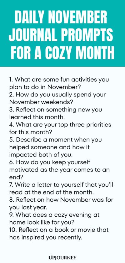 Daily November Journal Prompts for a Cozy Month