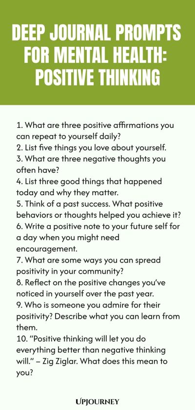 Deep Journal Prompts for Mental Health: Positive Thinking