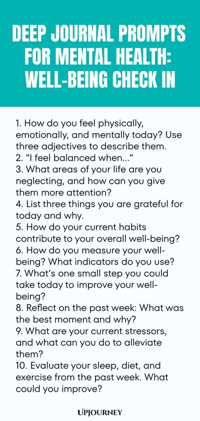 Deep Journal Prompts for Mental Health: Well-Being Check In