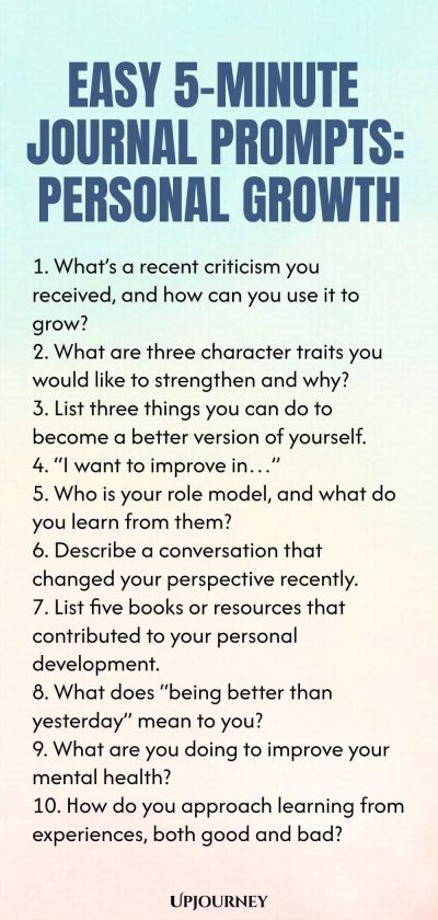 Easy 5-Minute Journal Prompts: Personal Growth