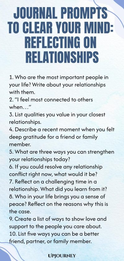 Journal Prompts to Clear Your Mind: Reflecting on Relationships