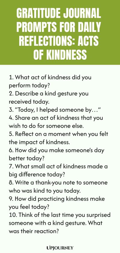 Gratitude Journal Prompts for Daily Reflections: Acts of Kindness