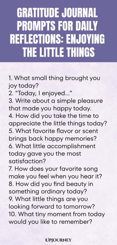Gratitude Journal Prompts for Daily Reflections: Enjoying the Little Things