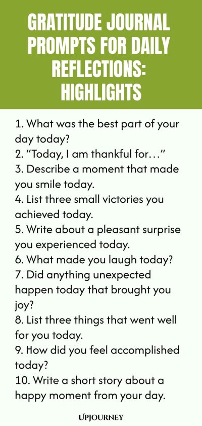 Gratitude Journal Prompts for Daily Reflections: Highlights
