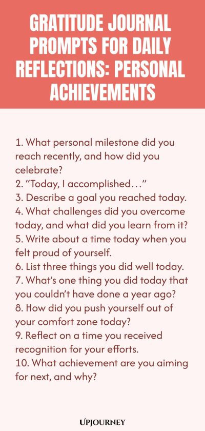 Gratitude Journal Prompts for Daily Reflections: Personal Achievements