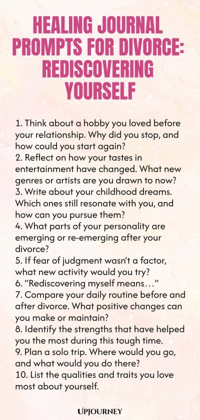 Healing Journal Prompts for Divorce: Rediscovering Yourself