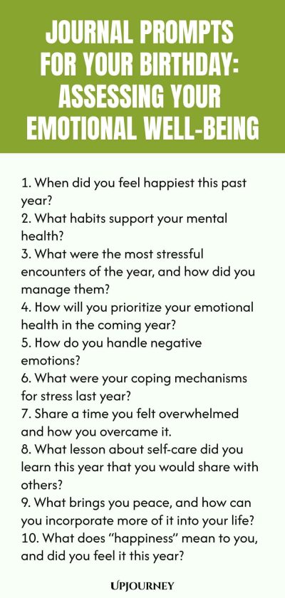 Journal Prompts for Your Birthday: Assessing Your Emotional Well-being