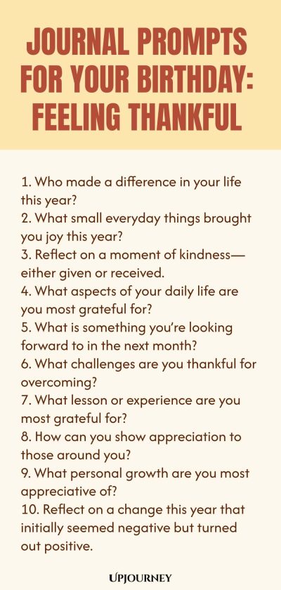 Journal Prompts for Your Birthday: Feeling Thankful
