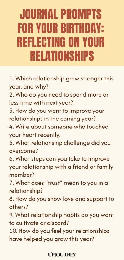 Journal Prompts for Your Birthday: Reflecting on Your Relationships