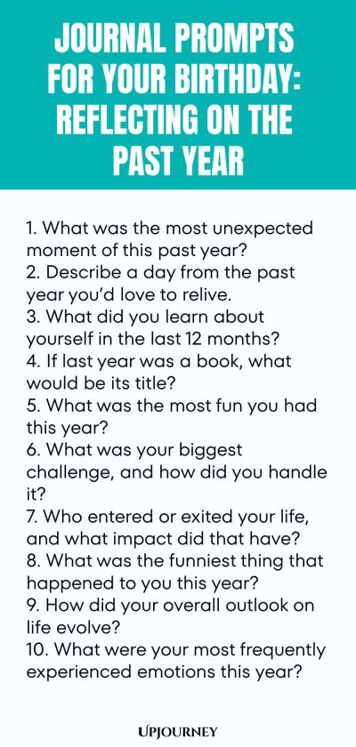 Journal Prompts for Your Birthday: Reflecting on the Past Year