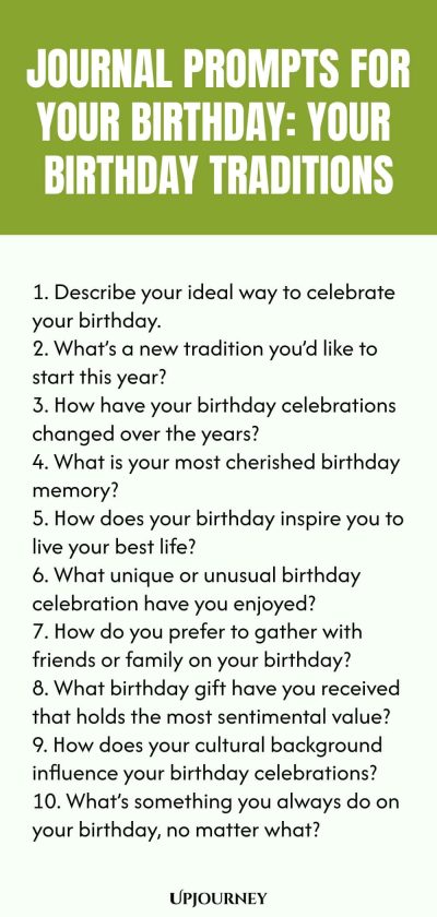 Journal Prompts for Your Birthday: Your Birthday Traditions