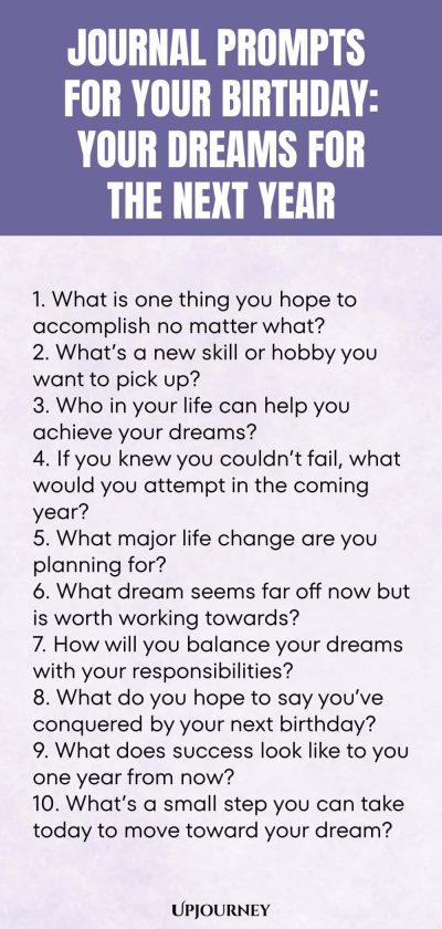 Journal Prompts for Your Birthday: Your Dreams for the Next Year
