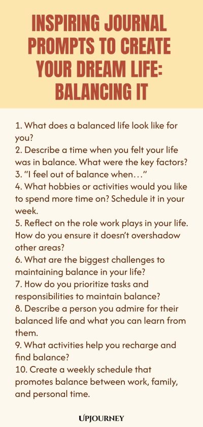 Inspiring Journal Prompts to Create Your Dream Life: Balancing It