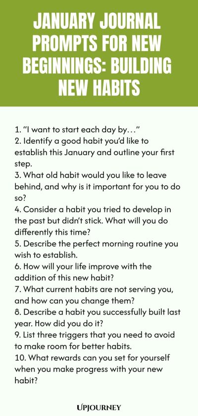 January Journal Prompts for New Beginnings: Building New Habits