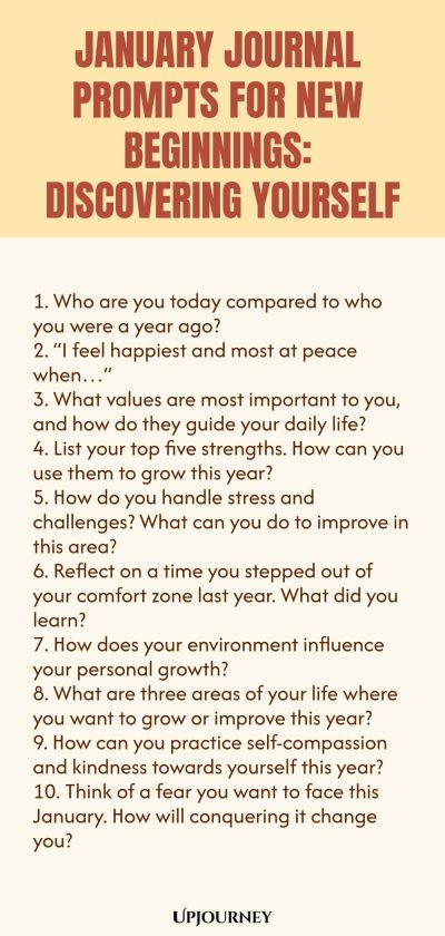 January Journal Prompts for New Beginnings: Discovering Yourself