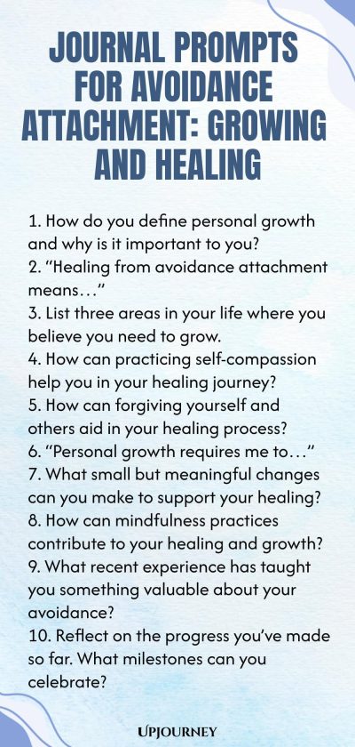 Journal Prompts for Avoidance Attachment: Growing and Healing