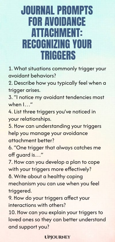 Journal Prompts for Avoidance Attachment: Recognizing Your Triggers