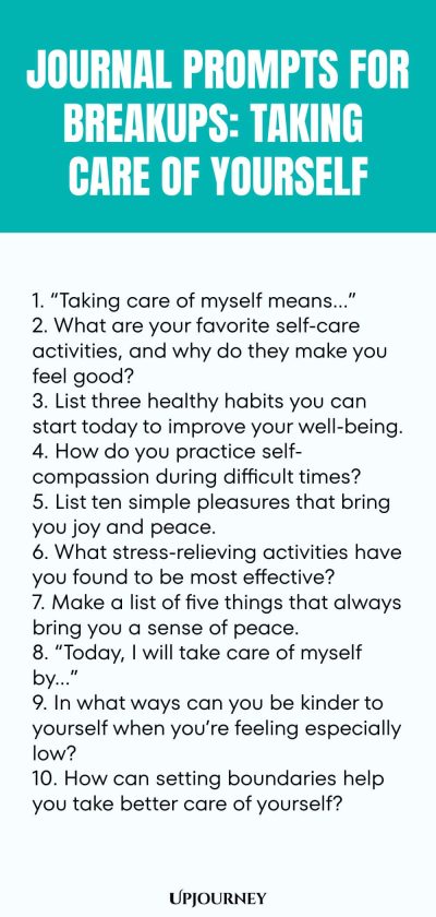 Journal Prompts for Breakups: Taking Care of Yourself
