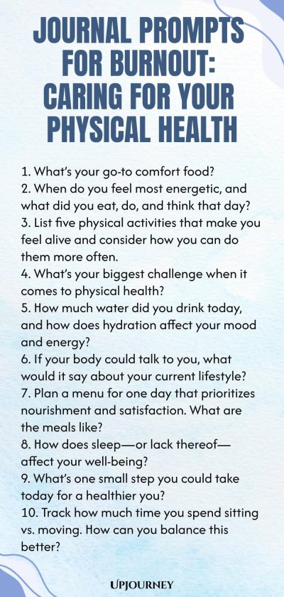 Journal Prompts for Burnout: Caring for Your Physical Health