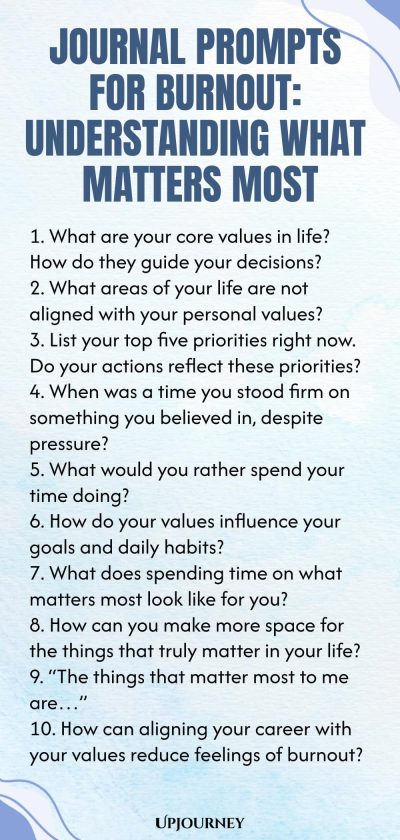 Journal Prompts for Burnout: Understanding What Matters Most