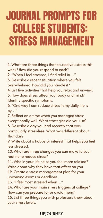 Journal Prompts for College Students: Stress Management