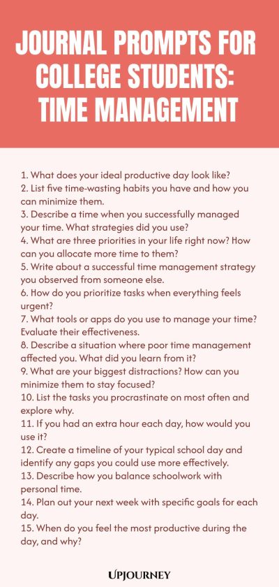 Journal Prompts for College Students: Time Management