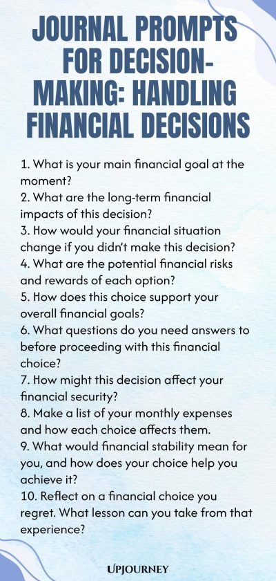 Journal Prompts for Decision-Making: Handling Financial Decisions
