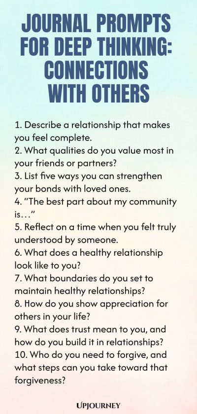 Journal Prompts for Deep Thinking: Connections with Others