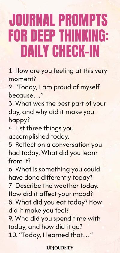 Journal Prompts for Deep Thinking: Daily Check-in