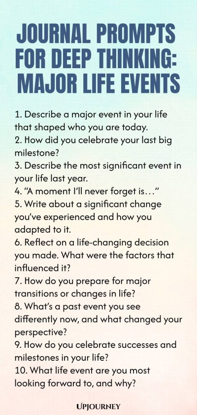 Journal Prompts for Deep Thinking: Major Life Events