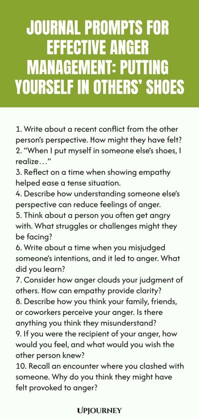 Journal Prompts for Effective Anger Management: Putting Yourself in Othersโ Shoes