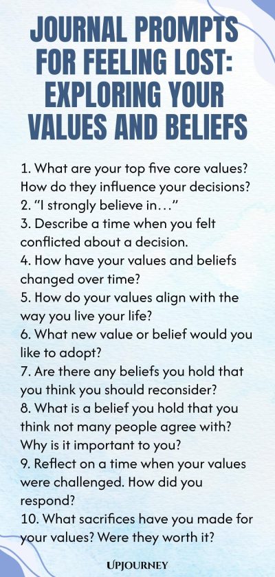 Journal Prompts for Feeling Lost: Exploring Your Values and Beliefs