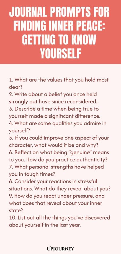 Journal Prompts for Finding Inner Peace: Getting to Know Yourself